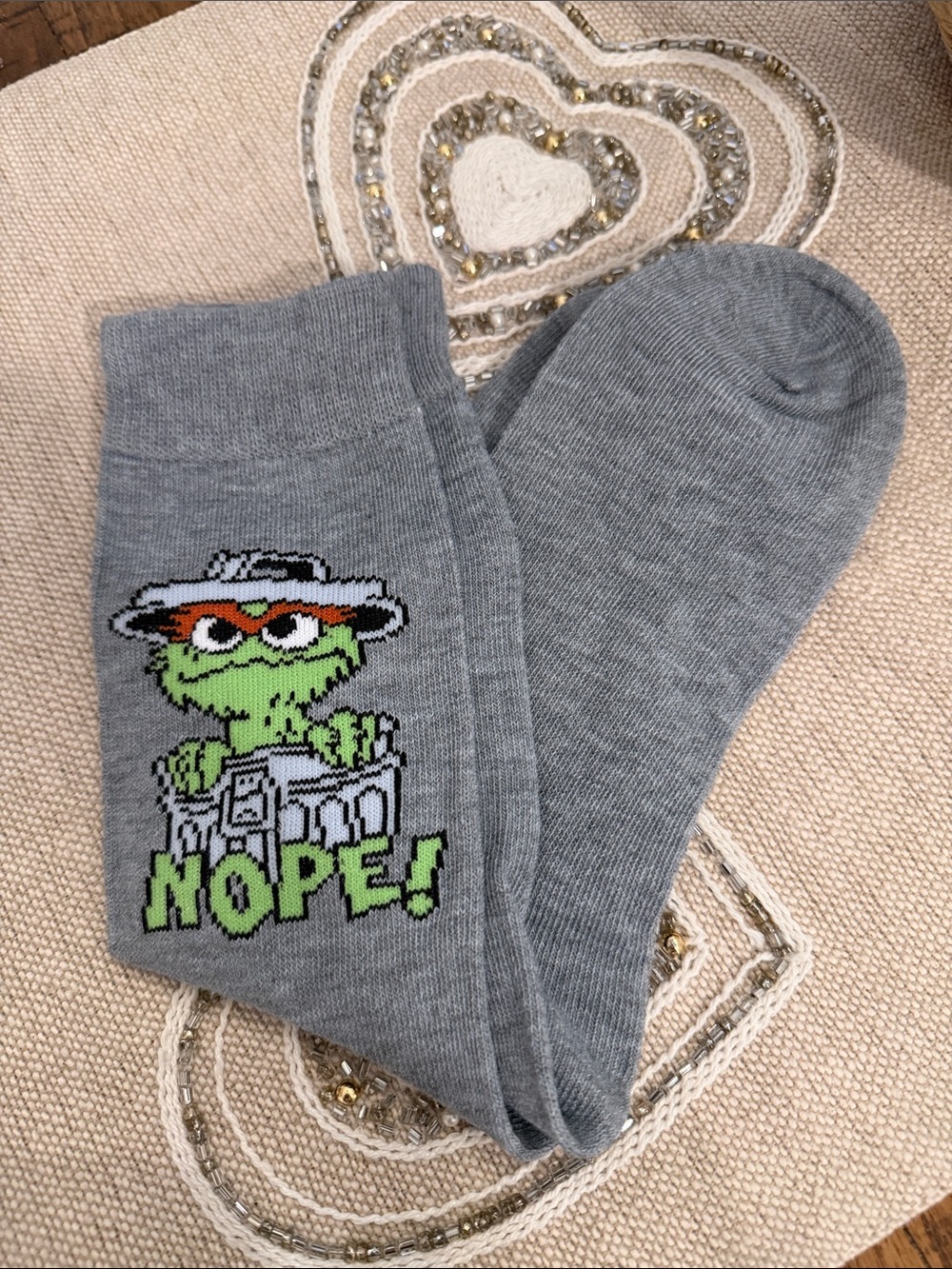 Oscar The Grouch Men's Socks with  'NOPE' NWOT